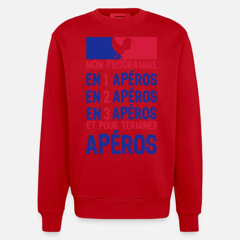 apero alcool election gouvernement progr - Sweat bio épais oversize fabriqué en UE - rouge