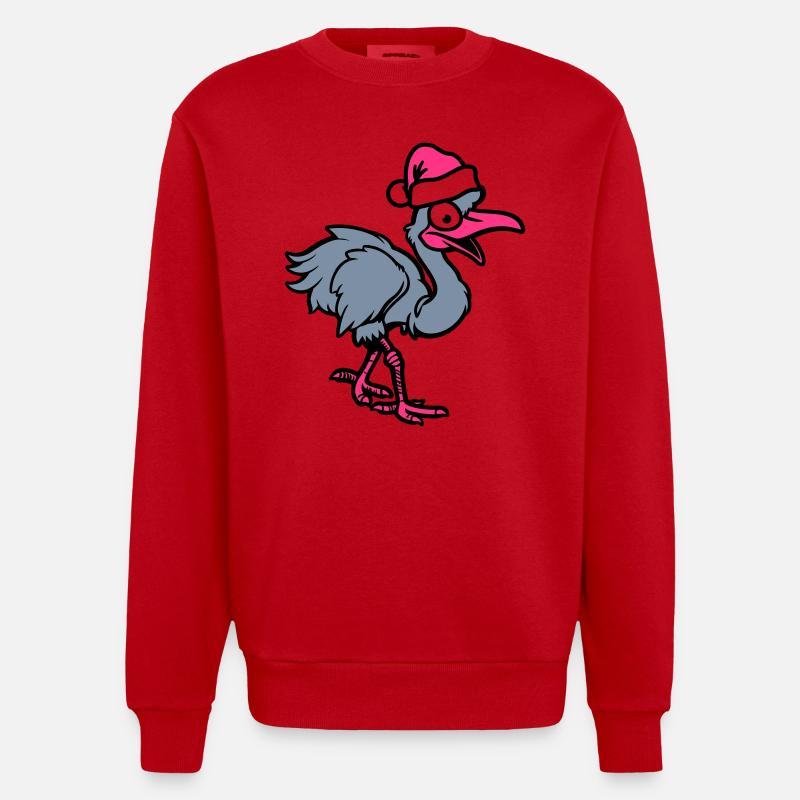 strauß comic weihnachten - Heavyweight Oversized Organic Crew Neck Made in EU - Rot