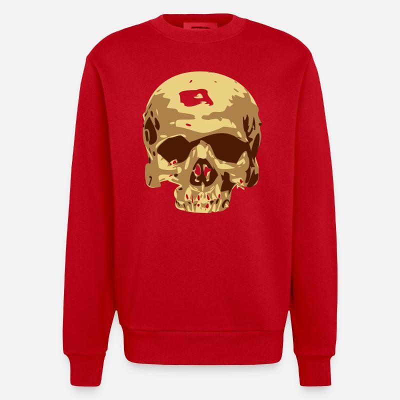 Schädel /// vektor /// Totenkopf - Heavyweight Oversized Organic Crew Neck Made in EU - Rot