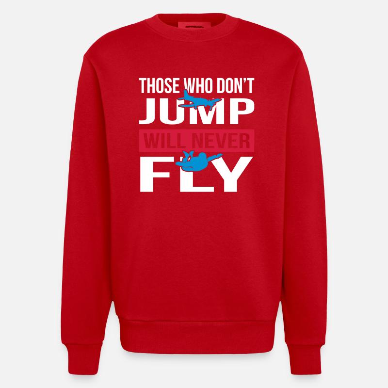 Volera jamais Skydive - Sweat bio épais oversize fabriqué en UE - rouge