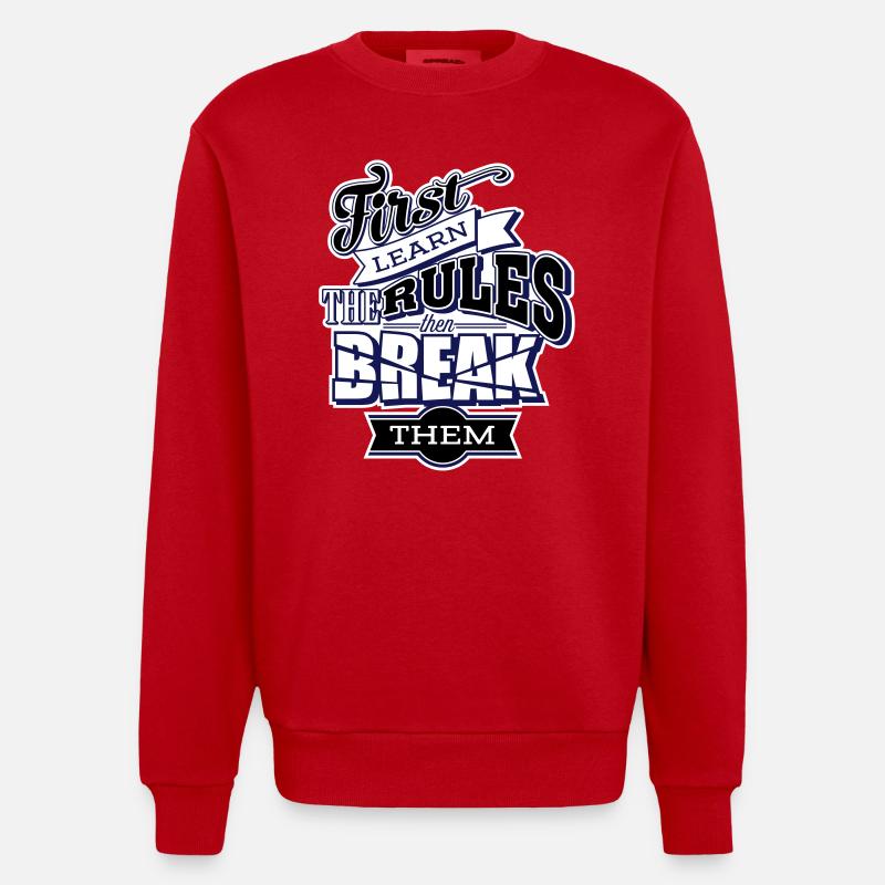 break the rules3 - Heavyweight Oversized Organic Crew Neck Made in EU - Rot