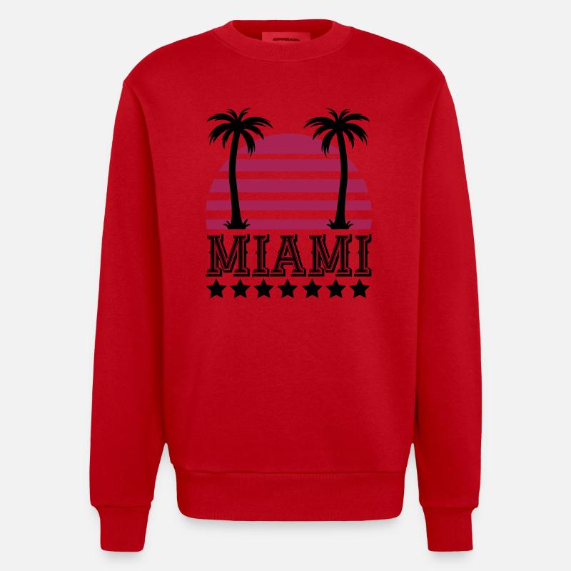 miami - Heavyweight Oversized Organic Crew Neck Made in EU - Rot
