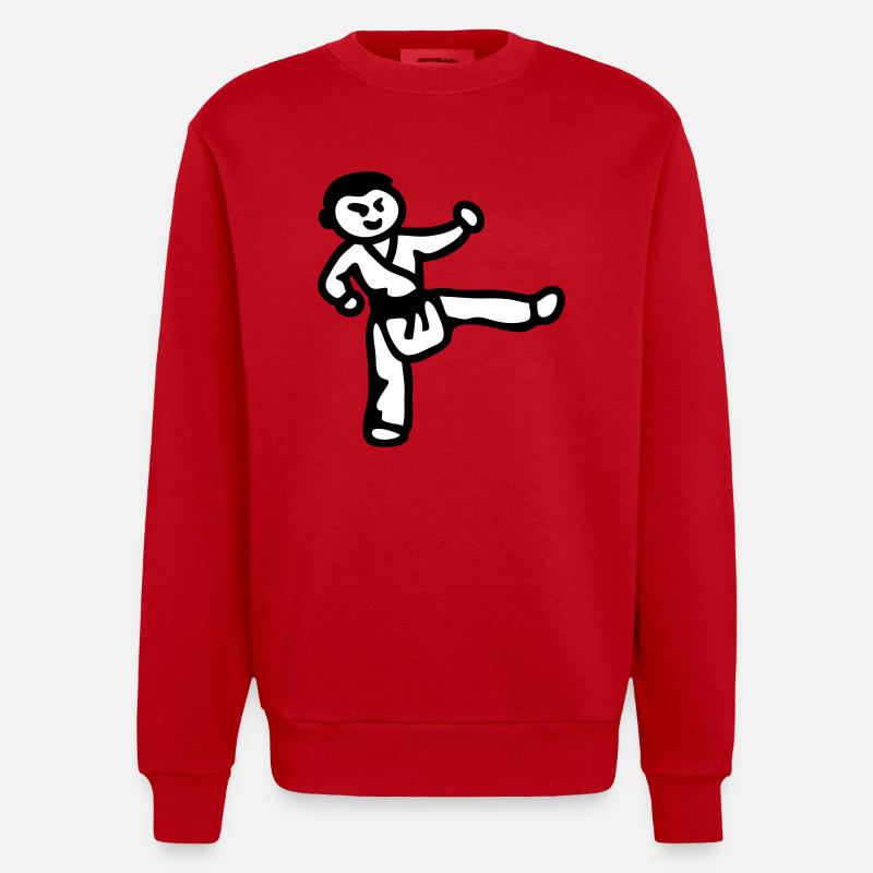 Le garçon de karaté - Sweat bio épais oversize fabriqué en UE - rouge
