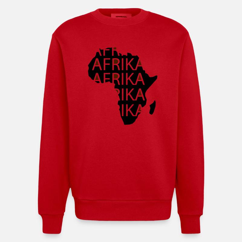 Afrique - Sweat bio épais oversize fabriqué en UE - rouge