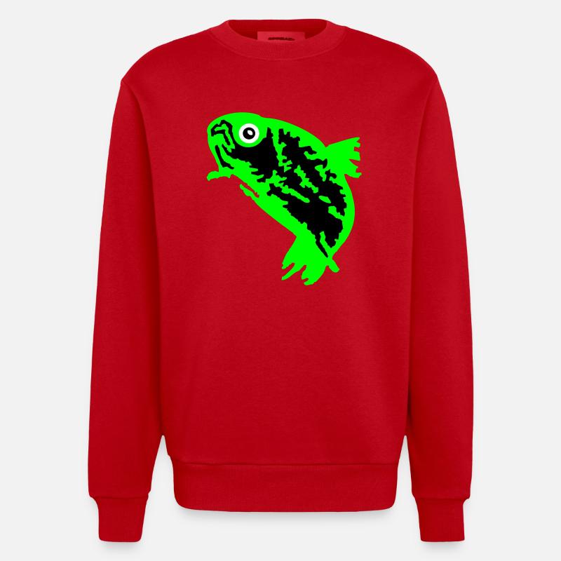 truite (3c) - Sweat bio épais oversize fabriqué en UE - rouge