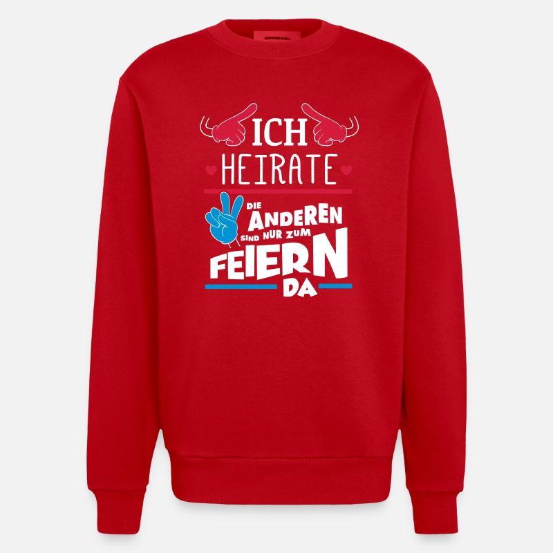ICH HEIRATE JGA - Heavyweight Oversized Organic Crew Neck Made in EU - Rot