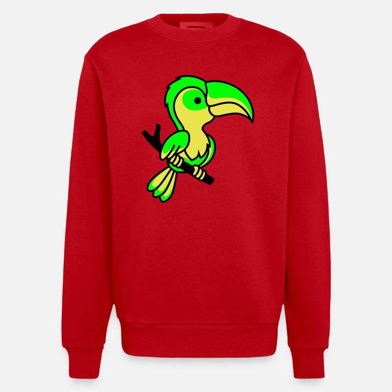 papagei - Heavyweight Oversized Organic Crew Neck Made in EU - Rot