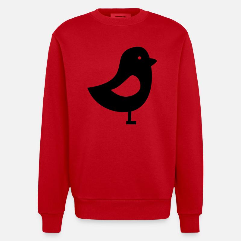 Vogel - Heavyweight Oversized Organic Crew Neck Made in EU - Rot