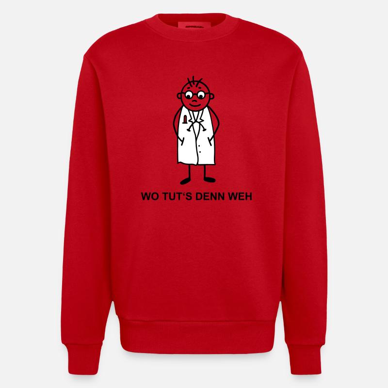 Où avez-vous mal - Sweat bio épais oversize fabriqué en UE - rouge