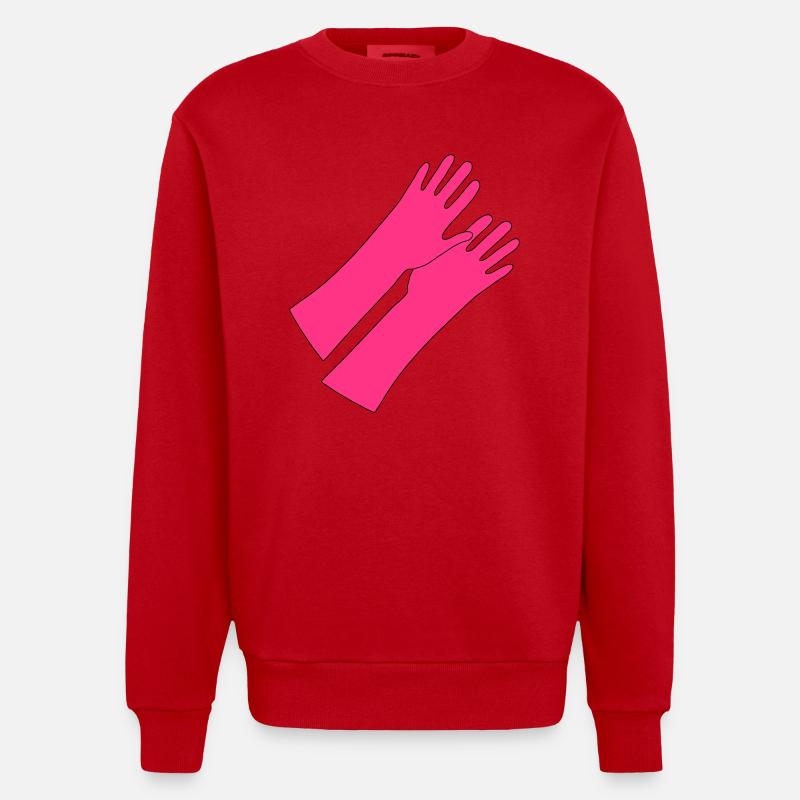 Gummihandschuhe _gg1 - Heavyweight Oversized Organic Crew Neck Made in EU - Rot