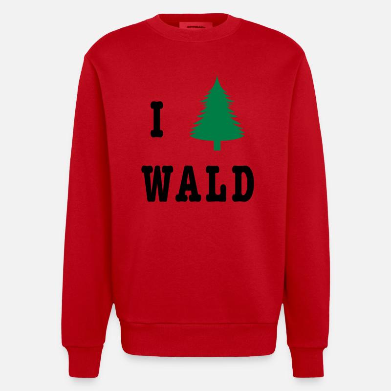 I love Wald - Heavyweight Oversized Organic Crew Neck Made in EU - Rot