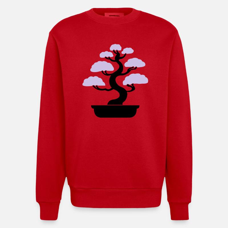 bonsai baum tree - Heavyweight Oversized Organic Crew Neck Made in EU - Rot
