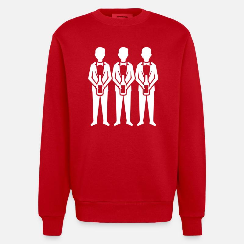 Bräutigam Team Junggesellenabschied - Heavyweight Oversized Organic Crew Neck Made in EU - Rot