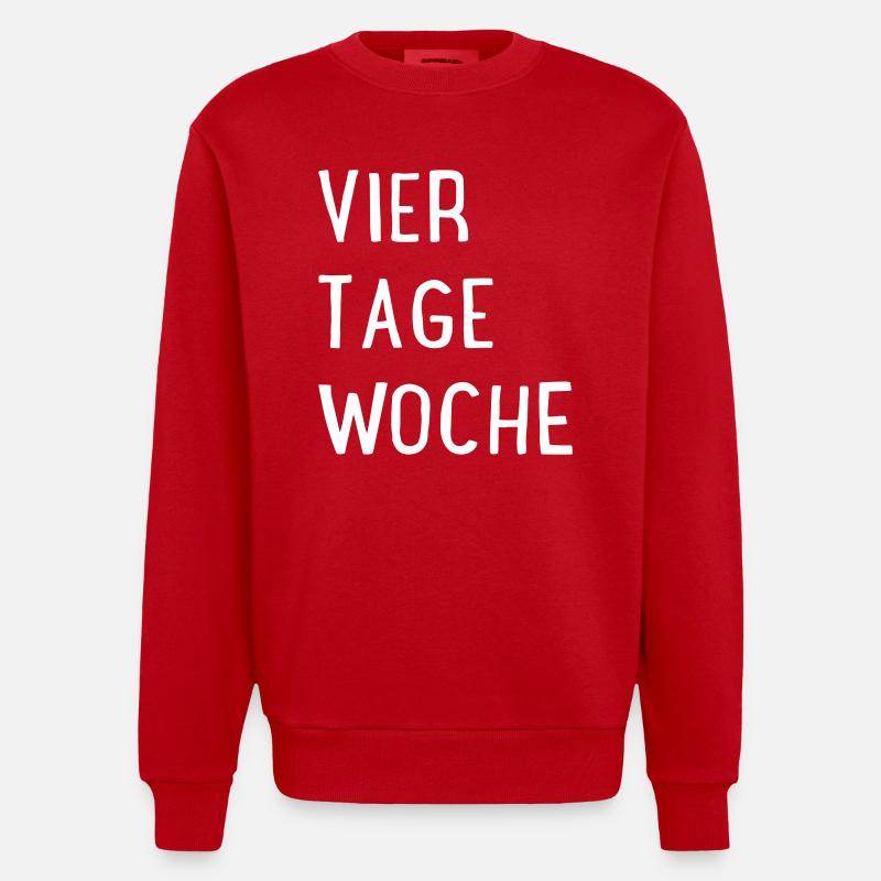 Four days a week - Heavyweight Oversized Organic Crew Neck Made in EU - red