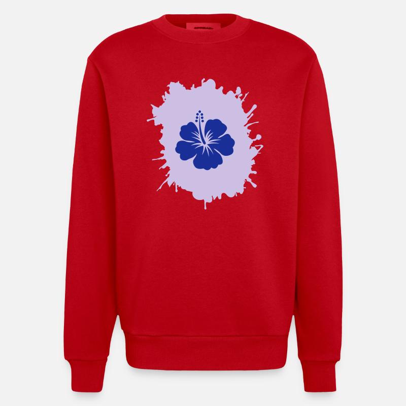 Taches d’hibiscus - Sweat bio épais oversize fabriqué en UE - rouge