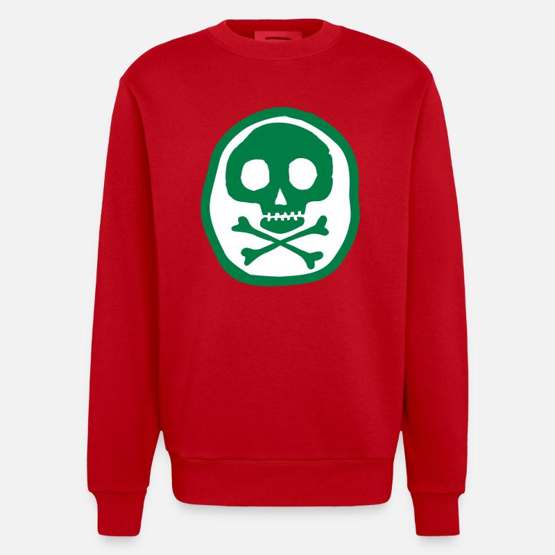 Schädel und Knochen - Heavyweight Oversized Organic Crew Neck Made in EU - Rot