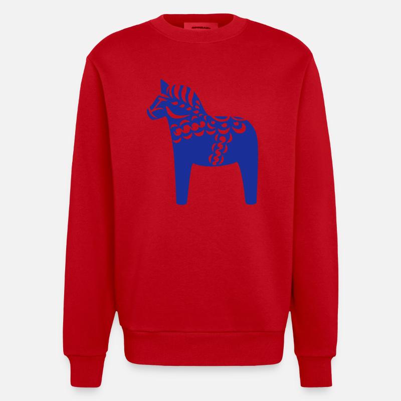 Cheval de Dala - Sweat bio épais oversize fabriqué en UE - rouge