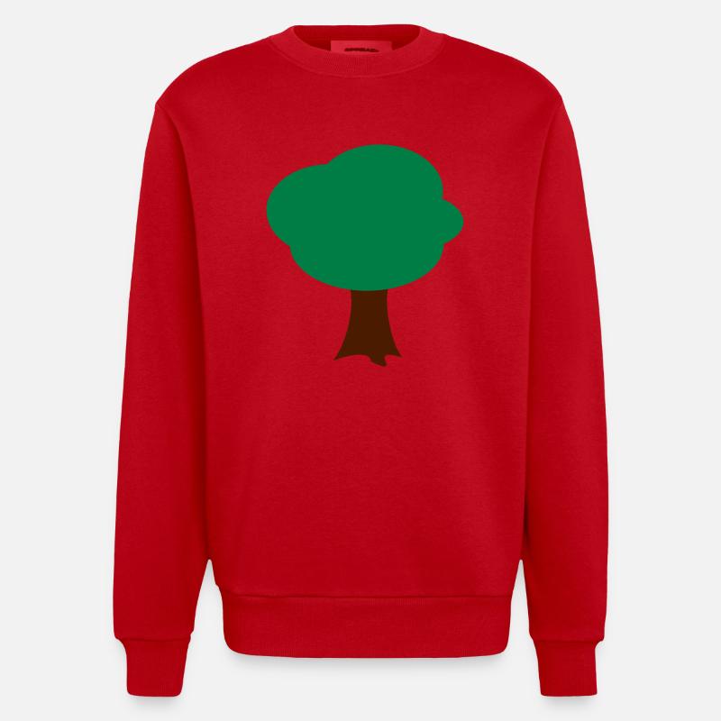 L'arbre, les arbres - Sweat bio épais oversize fabriqué en UE - rouge