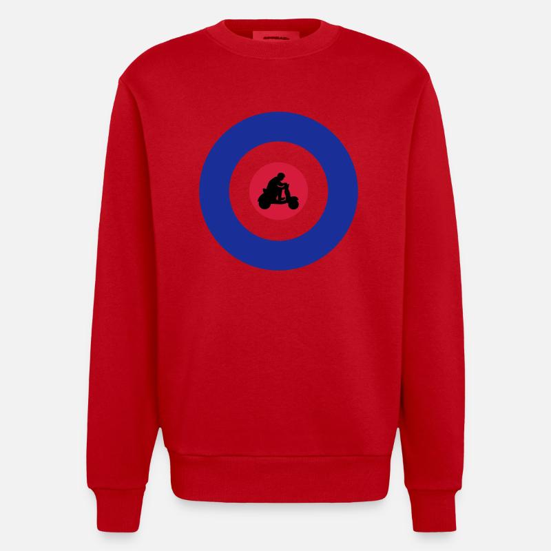 Target with scooter driver - Heavyweight Oversized Organic Crew Neck Made in EU - red