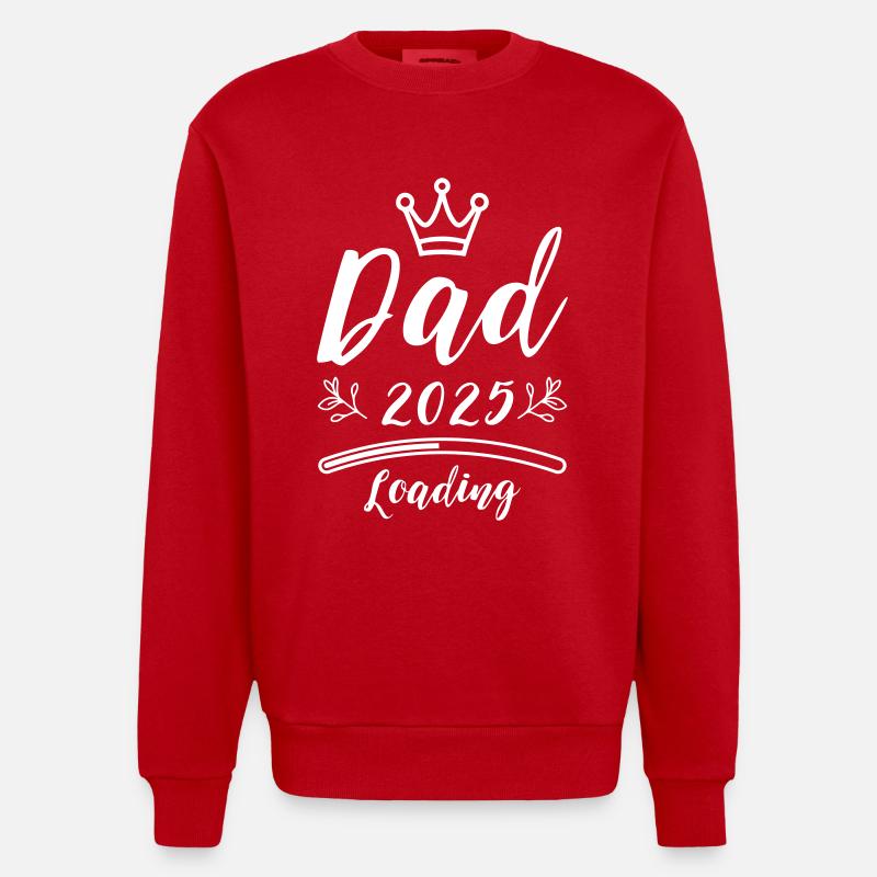Dad 2025 Papa Loading - Heavyweight Oversized Organic Crew Neck Made in EU - Rot