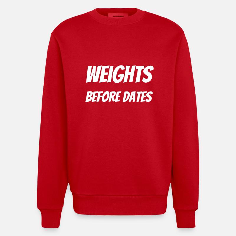Weights before dates - Heavyweight Oversized Organic Crew Neck Made in EU - red