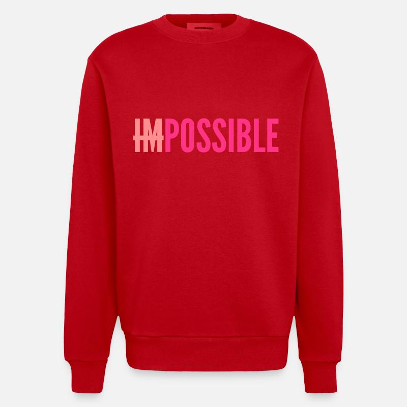 IMPOSSIBLE - POSSIBLE - Sweat bio épais oversize fabriqué en UE - rouge