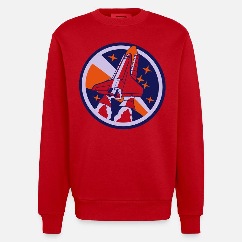 Spaceshuttle start - Heavyweight Oversized Organic Crew Neck Made in EU - red