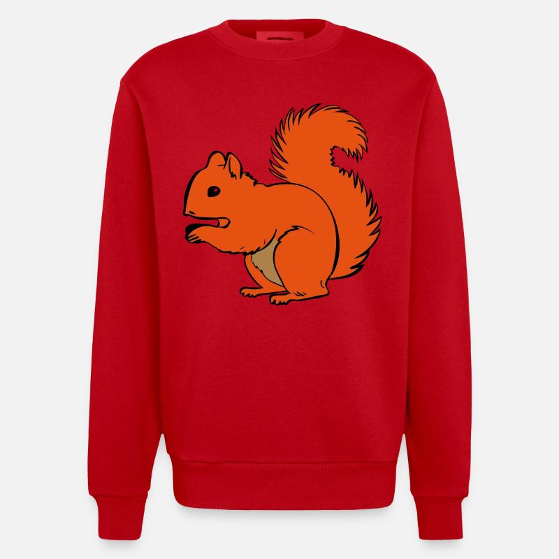 écureuil - Sweat bio épais oversize fabriqué en UE - rouge