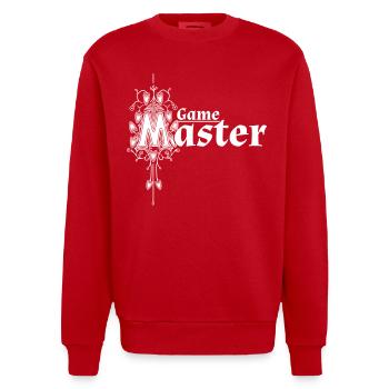 Maître de jeu - Sweat bio épais oversize fabriqué en UE - rouge - Devant - AI Model Female 172 light (172cm) & AI Model Male 178 light (178cm)