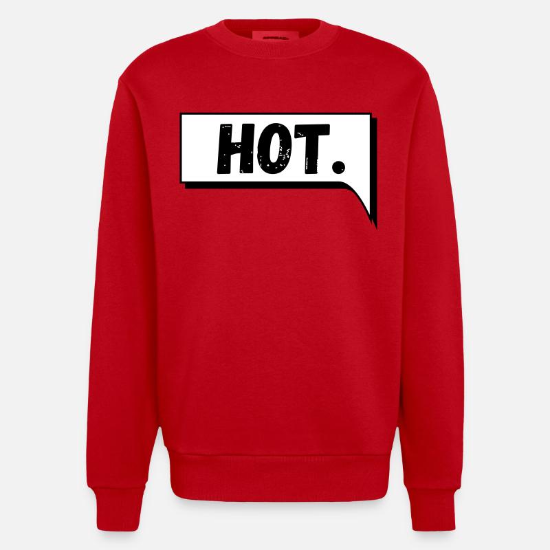 Comic Speech Bubble Hot - Heavyweight Oversized Organic Crew Neck Made in EU - red