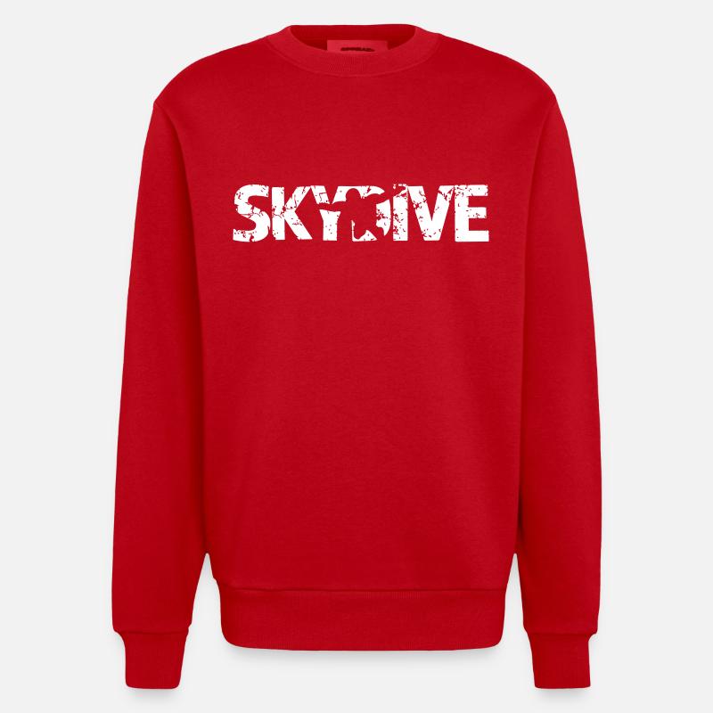 silhouette Skydive - Sweat bio épais oversize fabriqué en UE - rouge
