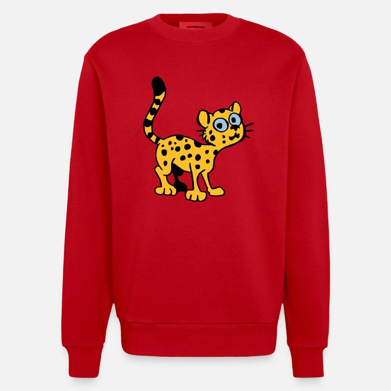 Bébé Léopard - Sweat bio épais oversize fabriqué en UE - rouge