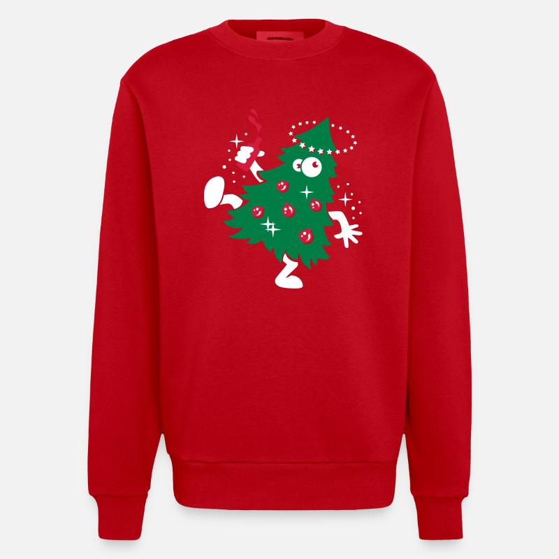 Tipsy de Noël - Sweat bio épais oversize fabriqué en UE - rouge