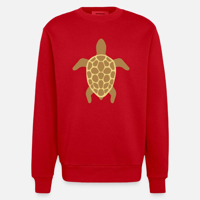 Tortue de mer - Sweat bio épais oversize fabriqué en UE - rouge