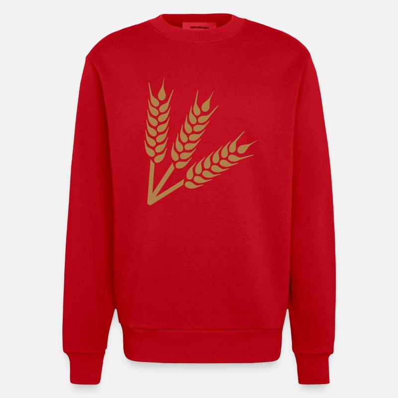 Weizen - Heavyweight Oversized Organic Crew Neck Made in EU - Rot