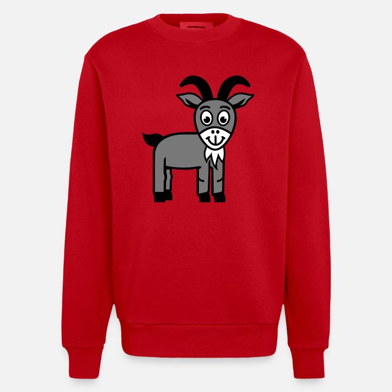Chèvre - Sweat bio épais oversize fabriqué en UE - rouge