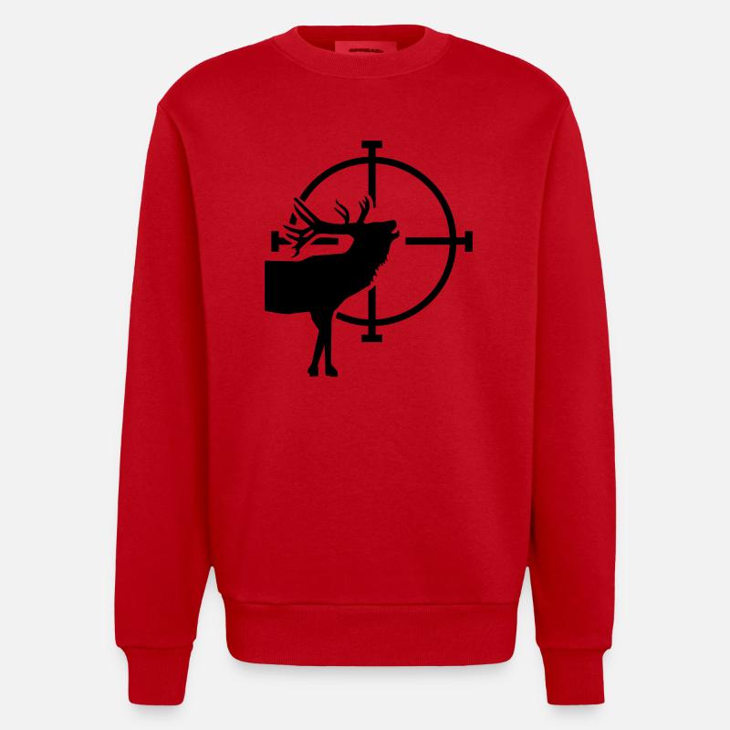 Hirsch - Heavyweight Oversized Organic Crew Neck Made in EU - Rot