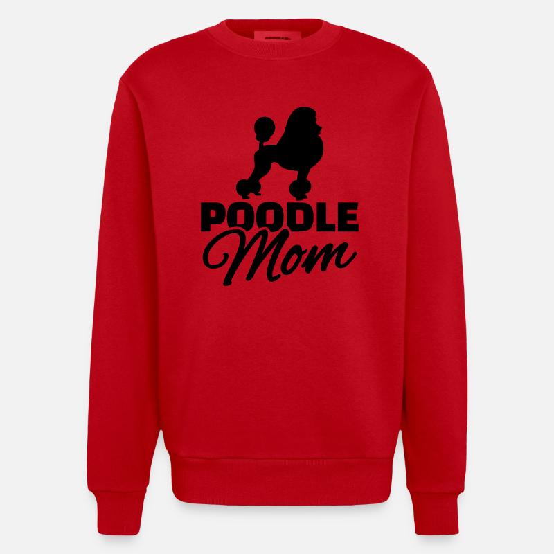 Poodle Mom - Sweat bio épais oversize fabriqué en UE - rouge