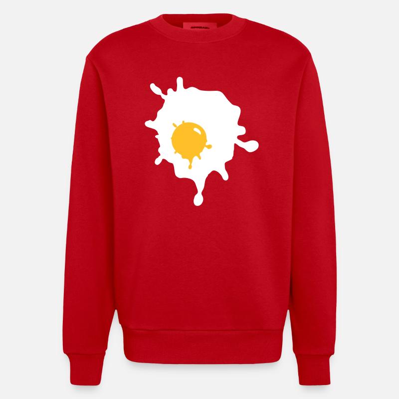 Ein Spiegelei - V2 - Heavyweight Oversized Organic Crew Neck Made in EU - Rot