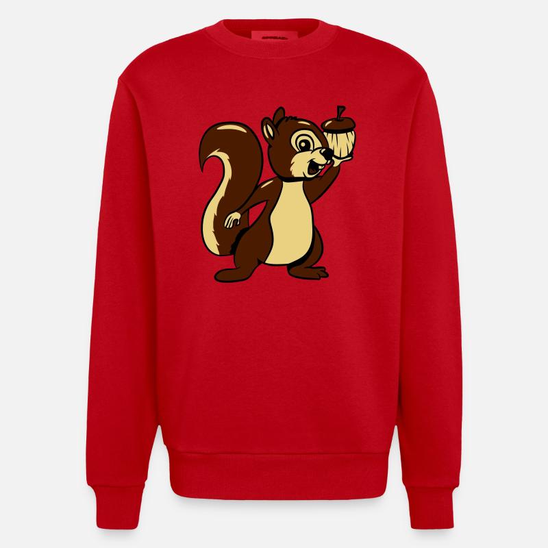 Eichhörmchen futter freude lieb - Heavyweight Oversized Organic Crew Neck Made in EU - Rot