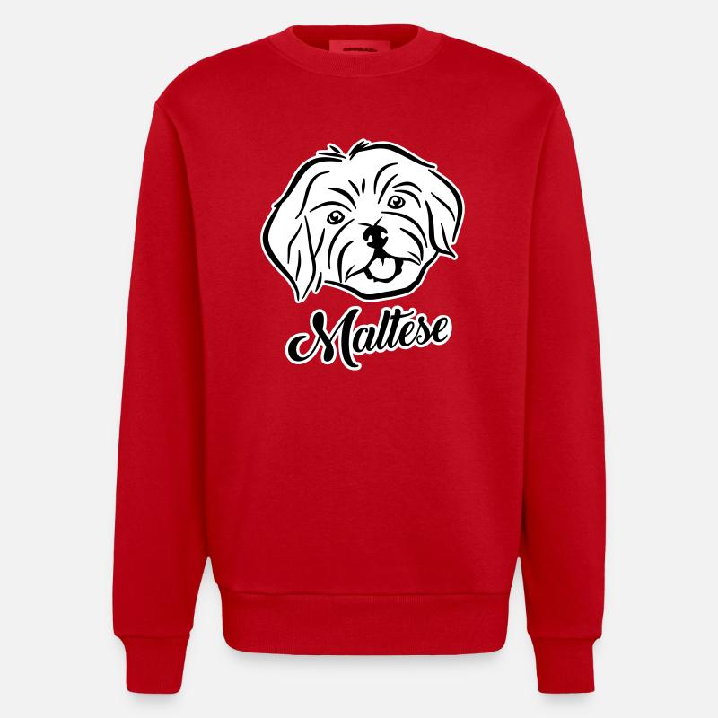Malteser - Heavyweight Oversized Organic Crew Neck Made in EU - Rot