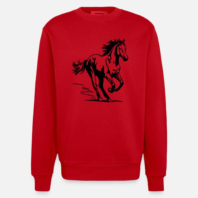Pferd - Heavyweight Oversized Organic Crew Neck Made in EU - Rot