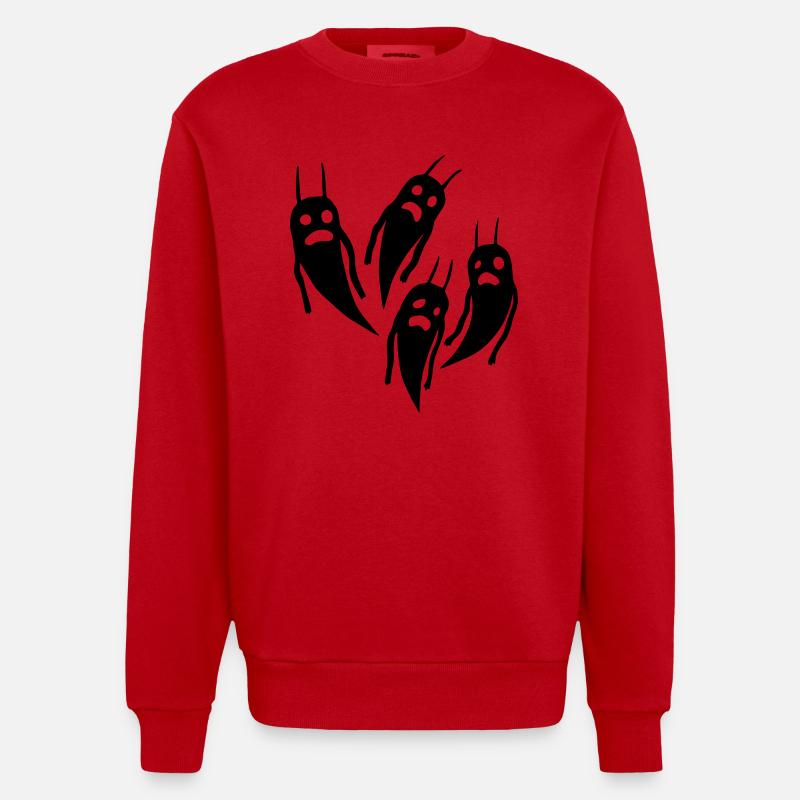 Fantômes Halloween - Sweat bio épais oversize fabriqué en UE - rouge