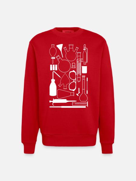 Laboratory equipment - Heavyweight Oversized Organic Crew Neck Made in EU - red