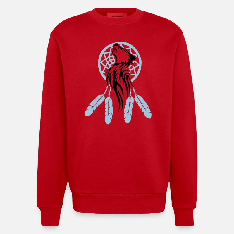 wolf_traumfaenger_002 - Heavyweight Oversized Organic Crew Neck Made in EU - Rot