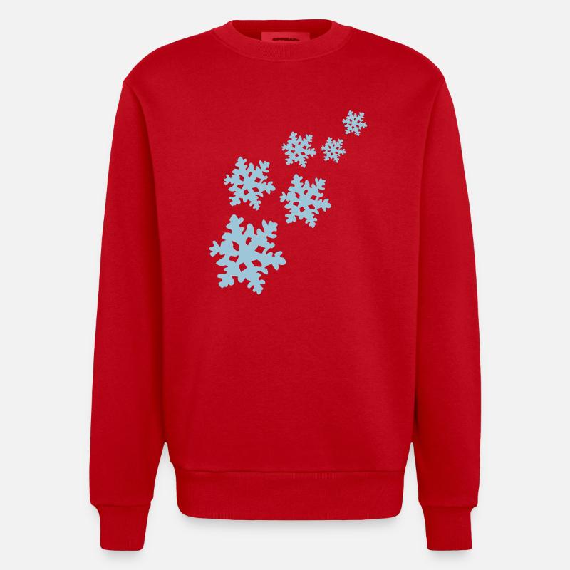flocon de neige - Sweat bio épais oversize fabriqué en UE - rouge
