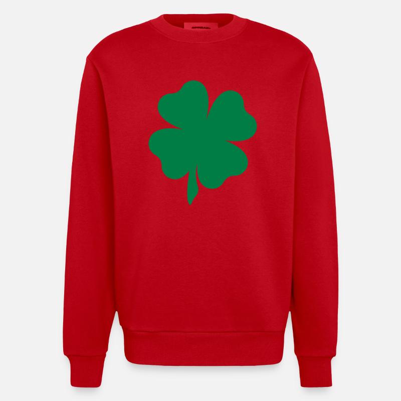 Kleeblatt - Heavyweight Oversized Organic Crew Neck Made in EU - Rot