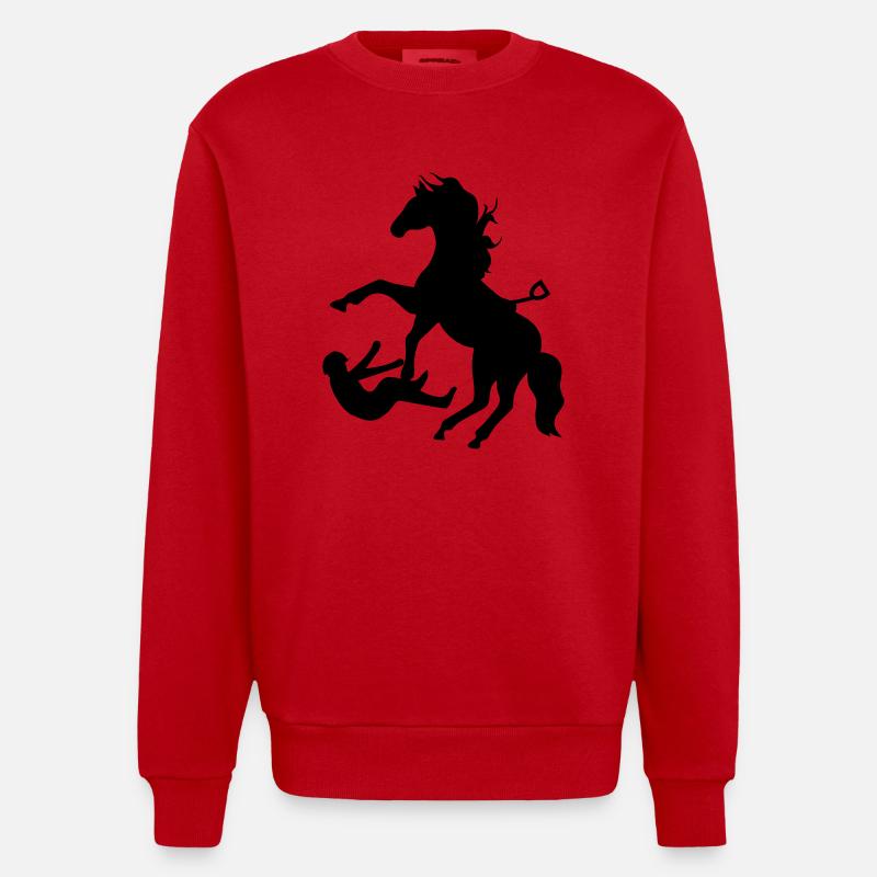 cheval - Sweat bio épais oversize fabriqué en UE - rouge