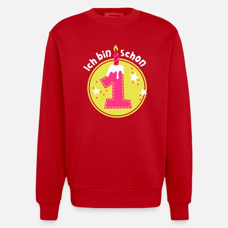 Juste un an - Sweat bio épais oversize fabriqué en UE - rouge