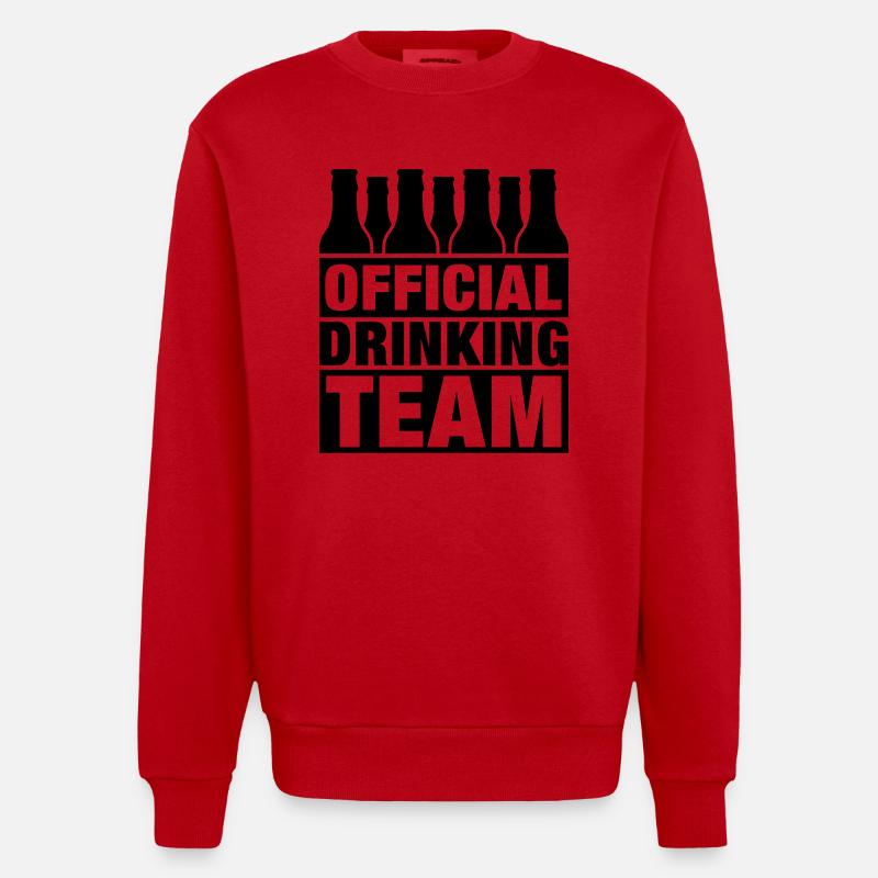 official_drinking_team_f1 - Sweat bio épais oversize fabriqué en UE - rouge